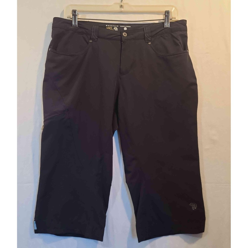 Mountain Hard Wear Womens Black Capri Climbing Pants Button Zipper Outdoor Sz 8 - Picture 1 of 13